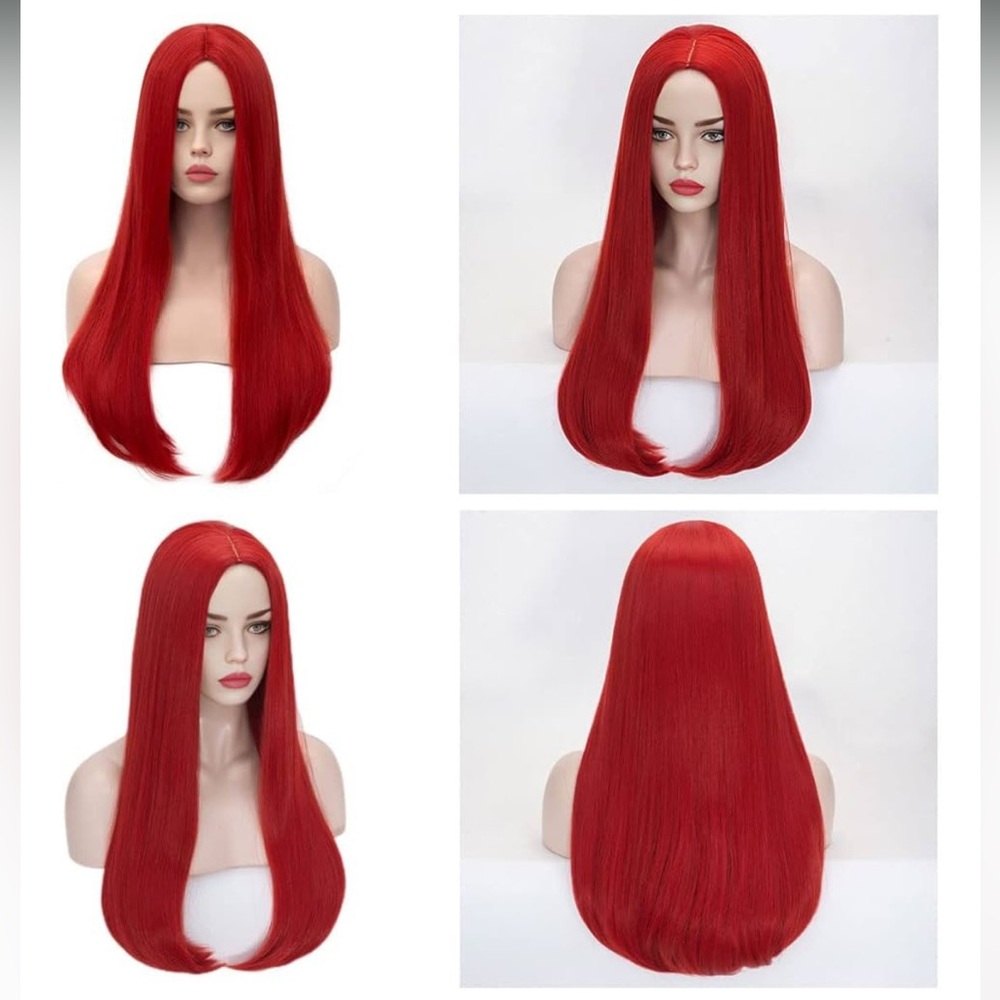 Red Long Straight Wig